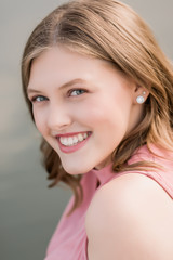 Caucasian High School Senior Girl Outside