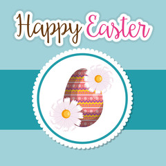 eggs painted happy easter celebration vector illustration design