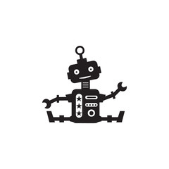 robot on twine icon. Element of robots for advertising signs, mobile concept and web apps. Icon for website design and development, app development. Premium icon