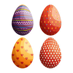 eggs painted happy easter celebration vector illustration design