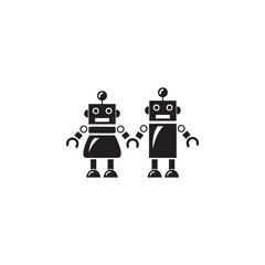 family of robots icon. Element of robots for advertising signs, mobile concept and web apps. Icon for website design and development, app development. Premium icon