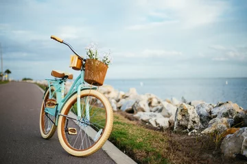 Acrylic prints Bike Bicycle by the beach
