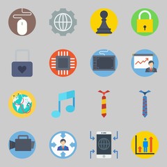 Icons set about Digital Marketing. with settings, target and microchip