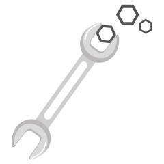 wrench tool with nuts vector illustration design