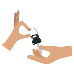 hands with car key isolated icon vector illustration design