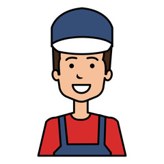 mechanic worker avatar character vector illustration design