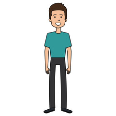 young man avatar character vector illustration design
