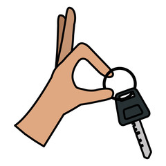 hands with car key isolated icon vector illustration design