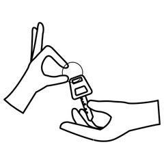 hands with car key isolated icon vector illustration design