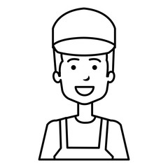 mechanic worker avatar character vector illustration design
