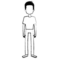 young man avatar character vector illustration design