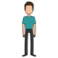 young man avatar character vector illustration design