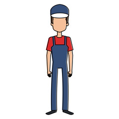 mechanic worker avatar character vector illustration design