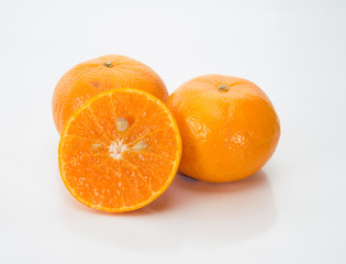  Orange fruit on white background