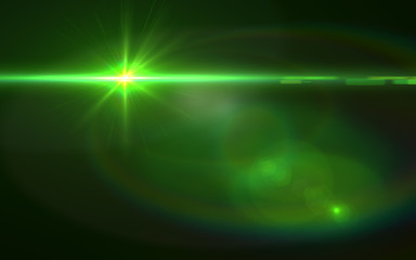 Green Lens Flare abstract Background.Design natural lens flare. Rays background