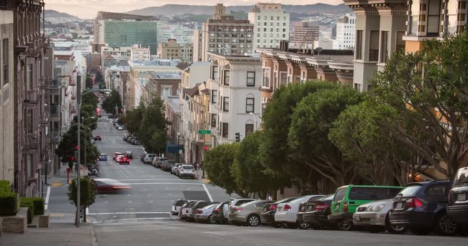 San Francisco Nob Hill Victorian Architecture and Union Square
