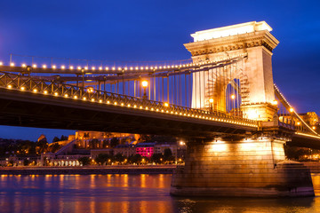 Obraz premium Chain bridge in Budapest, Hungary.