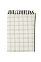 Blank gridded spiral notepad - isolated on white