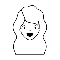 beautiful woman head avatar character vector illustration design