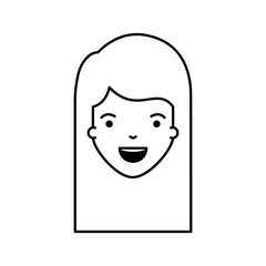 beautiful woman head avatar character vector illustration design