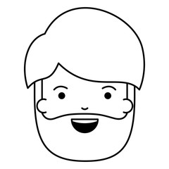 young man with beard head avatar character vector illustration design