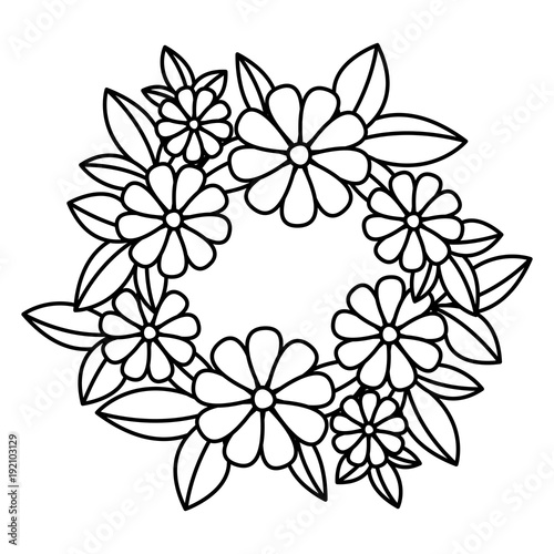 "cute floral crown decoration icon vector illustration design" Stock
