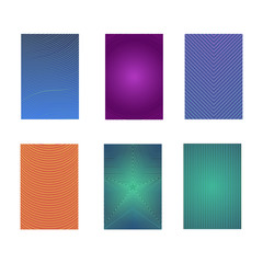 Set of colorful minimal design brochure, book covers. Vector