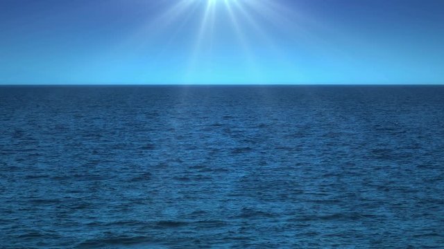 blue sea horizon 4k
