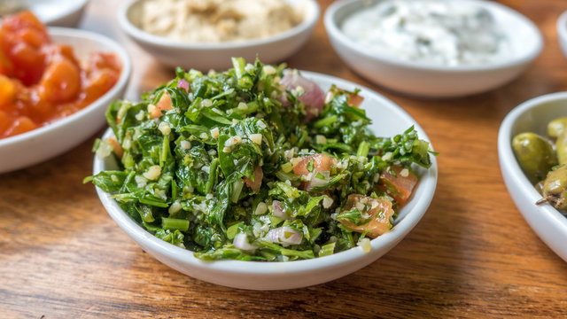 Close up View of Arabic Typical Food Dips
