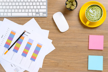 Office desktop with supplies.