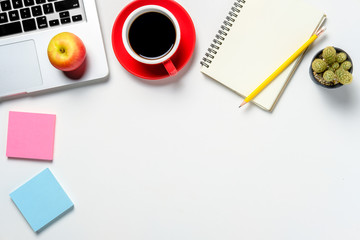 Modern White office desk table with supply