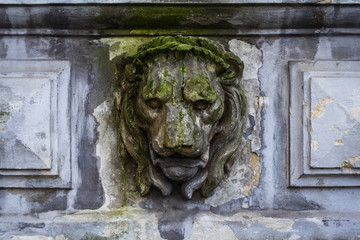 lion head stone carved ornament