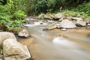 Water fall in deep forest,Chiang Mai Thailand.