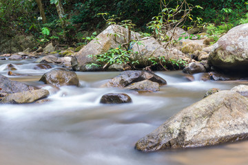 Naklejka na ściany i meble Water fall in deep forest,Chiang Mai Thailand.