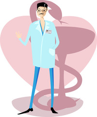 male doctor. vector drawing