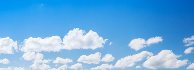 Wide blue sky, panoramic background photo