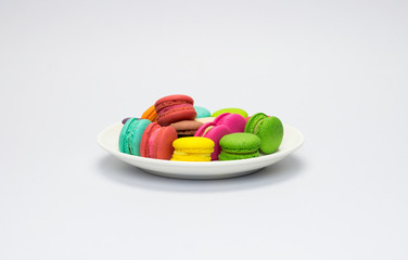 Colorful Macaroons On White Background