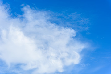 Beautiful cirrus clouds against the blue sky