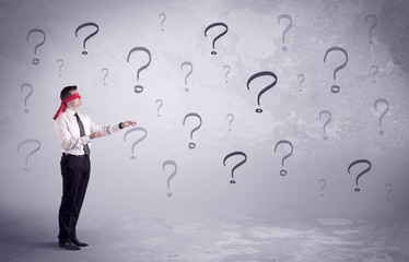 Businessman with blindfolds