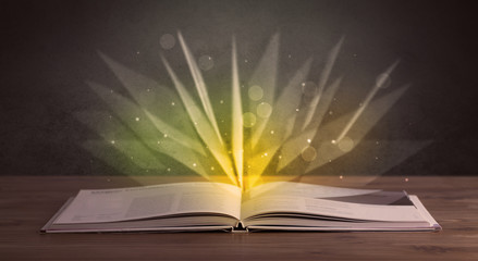 Yellow lights over book