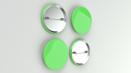 Blank green badge on white background