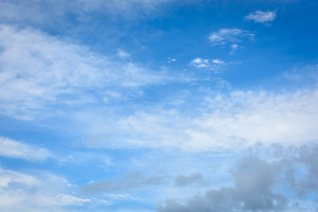 Beautiful cirrus clouds against the blue sky