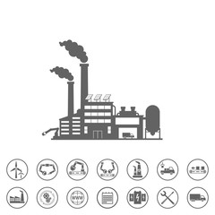 smart factory and icons set. Smart factory or industrial internet of things.