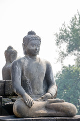 Buddha statue Borobudur temple in Yogyakarta, Java, Indonesia.