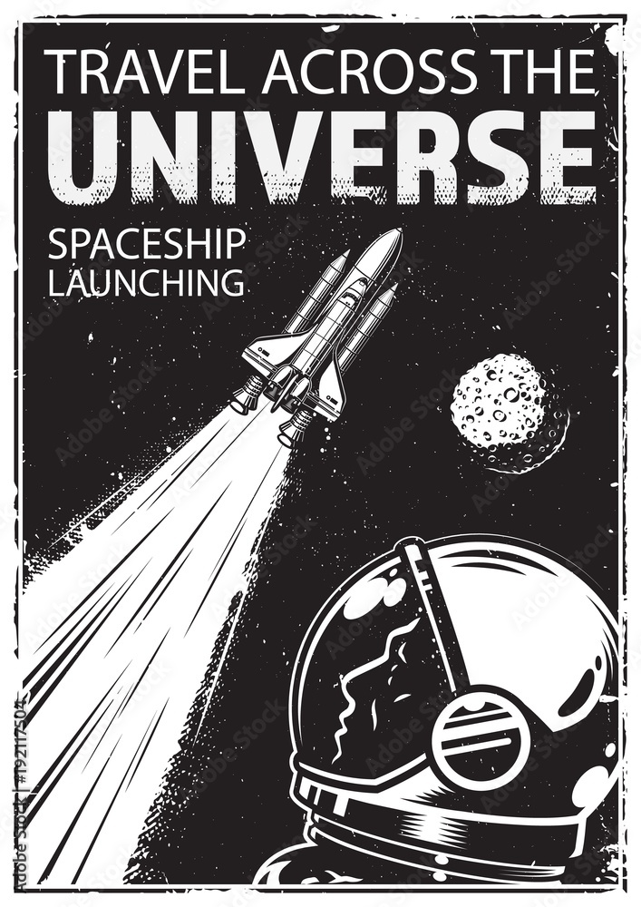 Canvas Prints Vintage poster with shuttle