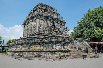 Mendut is a buddhist temple located near Borobudur temple in Central Java, Indonesia