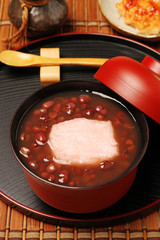  Traditional Japanese Dessert - Red bean sweet soup with mochi.