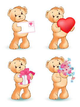 Teddy Bear Collection of Objects Vector