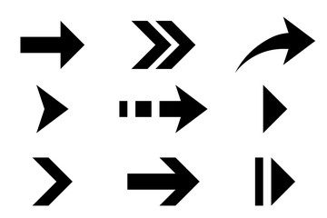 Black arrows. Collection of flat icons