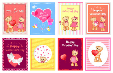 I Love You and Me Teddy Bears Vector